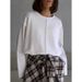 Autumn Cotton Long-Sleeve T-Shirt With Soft Knitted Wool Fabric, Loose-Fitting Design For Women_ecoleips.com