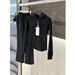 Women's Clothing Black Hooded Sweater Suit Thickened Late Autumn And Early Winter Wear A Complete Set Of Casual Sportswear Two Piece Suit_ecoleips.com