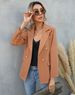 2025s Women's Spring And Autumn Lapel Button Up Small Suit Long Sleeved Jacket_ecoleips.com