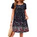 Summer Women's Beach Print Bohemian Style Floral Short Sleeved Dress With Pockets_ecoleips.com