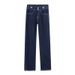 Dark Blue High-waisted Straight-leg Slim Jeans Women's 2025 New Autumn And Winter Small Narrow Version Wide-leg Mopping Pants_ecoleips.com