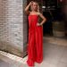 New Arrival One Shoulder Straight Jumpsuit Dress Slim Fit Long Sleeve Long Pants Women Daily Casual Party Wear_ecoleips.com