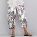 Women's Clothing Retro Print Loose Fit Casual Pants For Women Elastic Waist Regular Fit Spring/Autumn Summer Polyester Wish_ecoleips.com