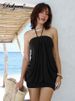 Dulzura Sexy Mini Halter Ruched Backless Short Dress Solid Sleeveless Women Dresses Summer Lady Party Birthday Club Clothes Y2K_ecoleips.com
