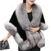 Women's Clothing Luxury Faux Fur Shawl – Elegant Fox Fur-Like Wrap For Weddings, Parties & Winter Warmth_ecoleips.com