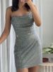 Sexy Rhinestone Backless Sling Dress Women Retro Glitter Solid Tube Tops Mini Skirts Set Female 2025 Summer Chic Street Party_ecoleips.com