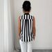 2026 European And American Foreign Trade Women's Collared Sleeveless Buttoned Striped Printed_ecoleips.com