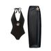 Elegant Bikini Cover-Up Dress – Sheer Mesh Beach Wrap With Matching Solid Color Swimsuit_ecoleips.com