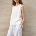 Old Qianfeng Linen Vest Slack Sleeveless Linen Shirt Women's Summer Simple Inner Casual Crew Neck Top_ecoleips.com