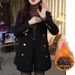 Black Double-breasted Quilted Thickened Blazer For Women, New Autumn Winter Style, Elegant And Slimming, Versatile Small_ecoleips.com
