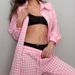 Pink Plaid Loose Comfortable Sleeve Long Pants Pajama Set European And American Autumn New Home Wear_ecoleips.com