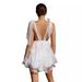 Women's Clothing Enchanted V-Back Mini Dress – Strapless Floral Princess Silhouette (Breathable Polyester, Corset-Inspired Lacing, Provençal Garden)_ecoleips.com