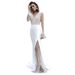 2026 European And American Women's Spring Fashion New Wish Sexy V-neck Sheer Gown Dress_ecoleips.com