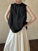K A Niche Design Of Ear Fungus Edge Sleeveless Shirt For Women, New Petal Collar Sleeveless Two-piece Shirt_ecoleips.com