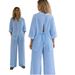 Women's Spring/Summer Cotton Linen Set Backless Shirt Wide Leg Pants Two Piece Casual Comfortable Breathable European American Style_ecoleips.com