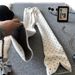 Tall Women's Polka Dot Mink Fleece Knit High-Waisted Wide Leg Pants Soft Draped Casual Floor Length Autumn/Winter Style_ecoleips.com