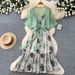 Spring New Women's Korean Style Two Piece Set Elegant Floral Print Dress Relaxed Stylish Commuter Outfit_ecoleips.com