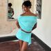 Summer Style Women's Sleeveless Top One Shoulder Tie Backless Design Solid Color Low Waist Slim Skirt_ecoleips.com
