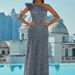 Women's Clothing New Sequined Off Shoulder Backless Sleeveless Long Ball Sequined Silver Swing Dress Evening Gown_ecoleips.com