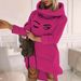 Elegant High Neck Long Sleeve A-Line Dress With Eyelet Pattern For Women, Plus Size Flattering Midi Dress_ecoleips.com