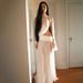 Cross-border European And American Style 2026 Spring New Women's Clothing Sexy Sheer High-neck Bell-sleeve Top With Slit_ecoleips.com
