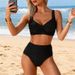 High Waist Split Bikini Sexy European And American Style Swimsuit for Women Cross Border 2025 New Foreign Trade Swimwear_ecoleips.com