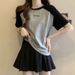 Plus-size Drawstring Niche Short-sleeve T-shirt For Women, 2025 Summer New Style, Loose And Slimming Design, Short_ecoleips.com