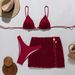 "Women's Solid Color Two-Piece Bikini Set - Adjustable Straps, Comfortable & Stylish Swimwear For Beach & Pool"_ecoleips.com