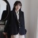 2026 Spring And Autumn New Black Women's Blazer With A High-End, Street-Style, Slimming, Korean-Designed Look_ecoleips.com