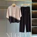 Cross Border 2026 New Summer Ice Silk Knitted Set For Women, Loose Fit, Wide Leg Pants, Two Piece Set_ecoleips.com
