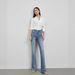 Women's Autumn High-End High-Quality Design High-Waisted Slim-Fit Comfortable Simple Flared Jeans_ecoleips.com