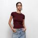 Women's Clothing New Round Neck Contrast Color Short Short Sleeve T Shirt Female Summer Commuting All Match Slim Fit Shoulder Top Female_ecoleips.com