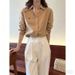Women's Old Qian Feng Pony Embroidered Linen Shirt Spring/Summer Thin Air Conditioning Cotton Linen Outerwear Jacket_ecoleips.com