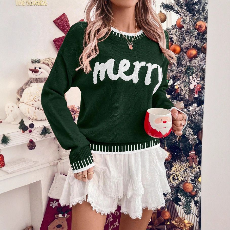Streetwise Christmas Knit – 3D Graphic Oversized Sweater For Rebel Holiday Vibes (S/M/L, Festive Reds & Dark Greens)_ecoleips.com