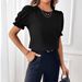 Eurean And American Women's Clothing 2026 Summer New Fashion Elegant Solid Color Round Neck Shirt_ecoleips.com
