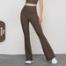 Women's Clothing Slimming Shark Pants Black Yoga Flare Pants Casual Fitness Outerwear Thin Summer New Style Polyester_ecoleips.com