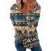 2026 Spring And Autumn New Printed Long Sleeve Sweater Women's Loose Versatile Top_ecoleips.com