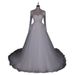 Long Sleeve A-Line Lace Backless Wedding Dress 2025 New Style Light Gauze High-End Heavy Beaded Train_ecoleips.com