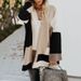 Women's Clothing Autumn And Winter Sweater Large Size Loose Geometric Colorblocking Sweater Cardigan_ecoleips.com