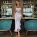 Women's clothing halter neck flower handmade long skirt backless Bohemian sexy beach needle long knitted dress female_ecoleips.com