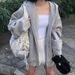 Gray Hooded Sweatshirt For Women New Loose Fleece Casual Sports Jacket Spring Autumn Long Sleeve Zipper Cardigan Top_ecoleips.com