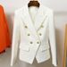 High Street Fashion 2026 Early Spring New Style Elegant Socialite Women's Double-Breasted Blazer With Metal Lion Head_ecoleips.com