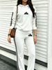 Women's Printed Hooded Jacket And Pants Two-Piece Set Casual Fashion Vacation Wear Autumn Winter Long-Sleeved_ecoleips.com