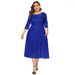 Large Size Women's New Evening Dress Bridesmaid Dress Lace Pocket Dress_ecoleips.com