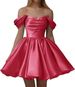 New One Shoulder Prom Evening Dress 2025 Summer Short Pleated Strapless Party Adult Dress_ecoleips.com