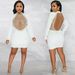 Women's Clothing Fashion Sexy Nightclub Hot Diamond Mesh See-through Bubble Bead Backless Long-sleeved Midi Skirt Dress For Women_ecoleips.com