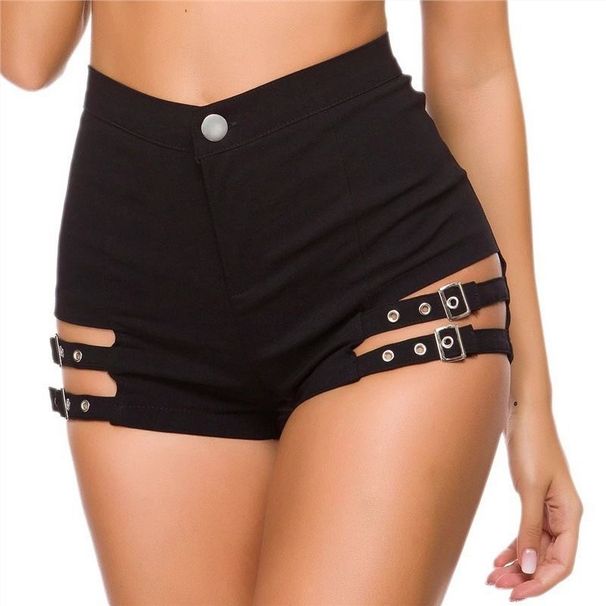 Aria Basics Aria Basics New Foreign Trade Sexy Summer Elastic Black Shorts Hot European And American Ultra-short Nightclub Women's Casual Pants_ecoleips.com