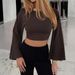 Women's Slim Fit Long Sleeve T-Shirt Round Neck Short Flared Style Sexy Top For Spring/Summer_ecoleips.com