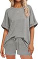 2026 Independent Station Summer European And American Hot-Selling Batwing Short-Sleeve T-Shirt Drawstring Shorts_ecoleips.com