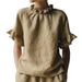 Women's Casual Flounce Hem Short Sleeve Top - Summer Solid Color Loose Fit Blouse (S-XXL, 7 Colors)_ecoleips.com